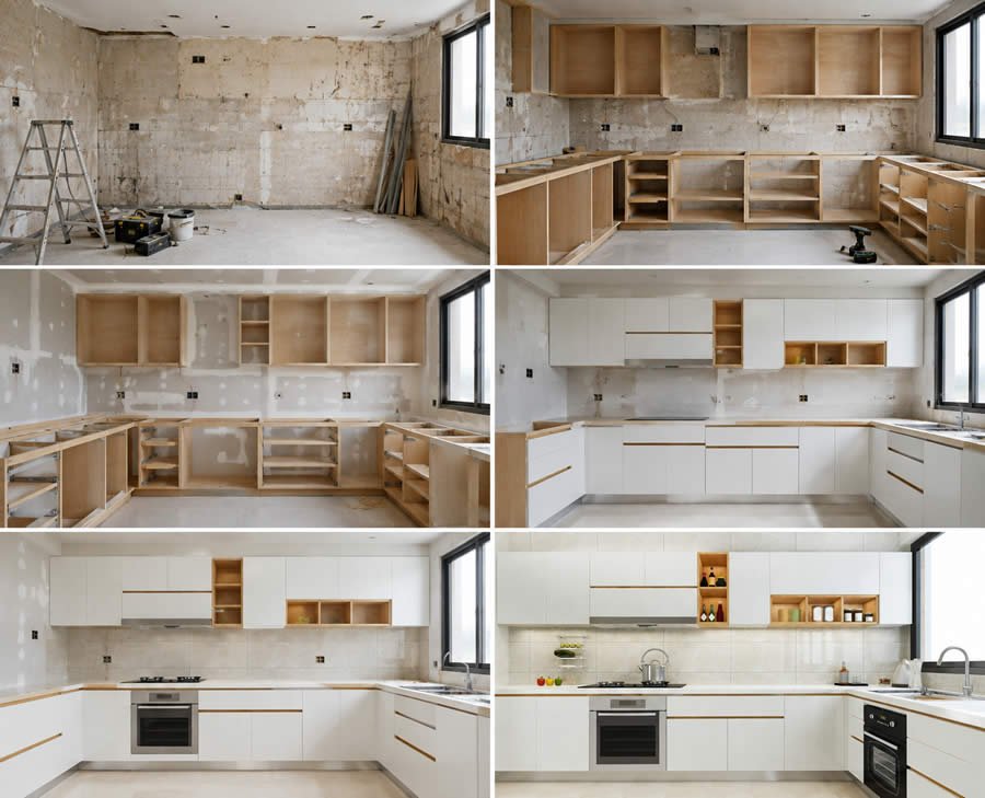 Before and after a kitchen remodel