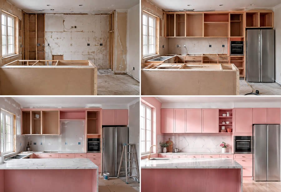 Before and after a kitchen remodels in Northern New Jersey