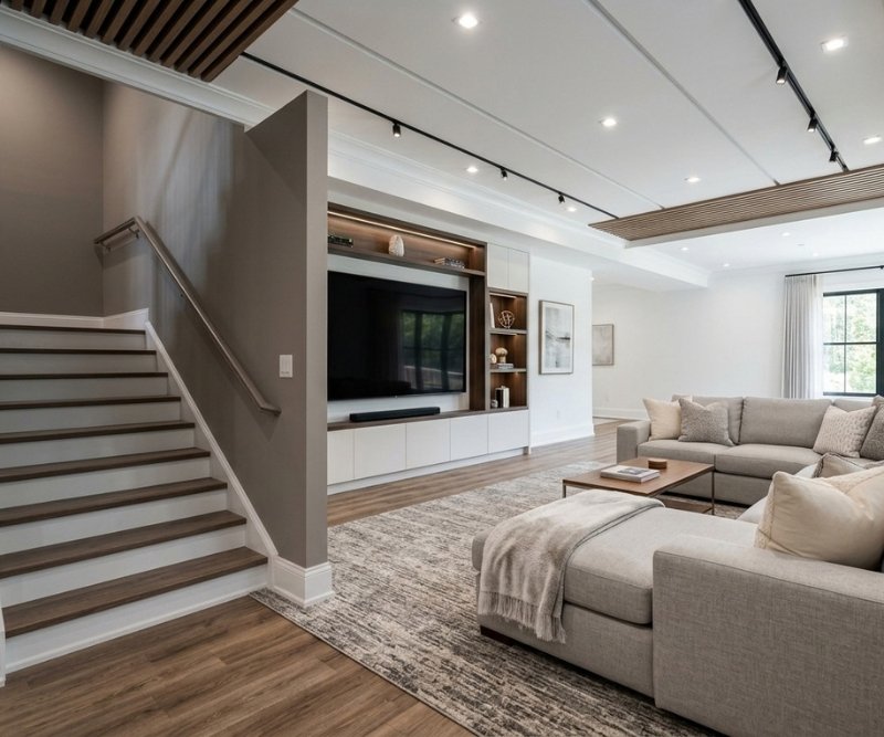 Finished basement in a New Jersey home